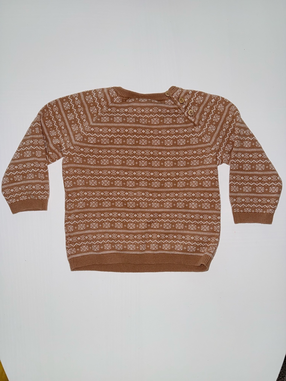 H&M -Disney Tan and White Fair Isle Knit Sweater. Baby Size 18M - Picture 2 of 3